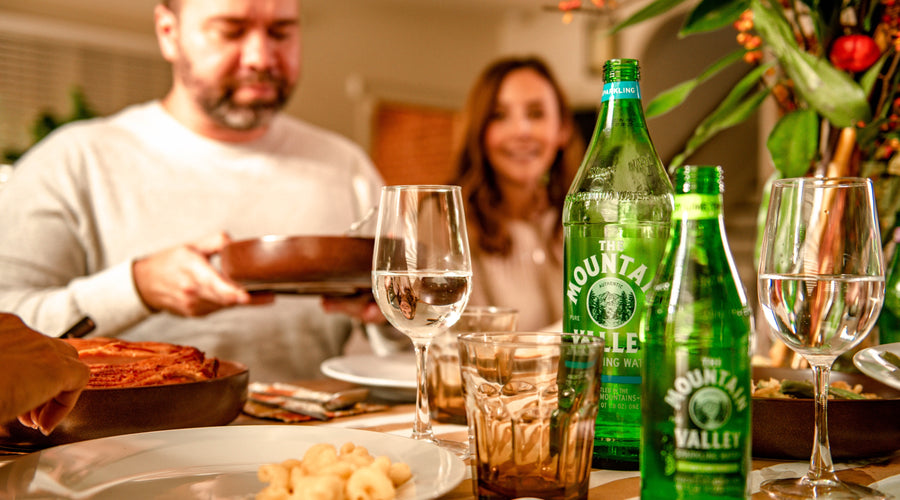 Green Glass Elegance: How Mountain Valley Spring Water Bottles Double as Holiday Décor