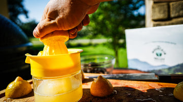 Grilled Blackberry Lemonade with White Peach feat. Mountain Valley & The Big Green Egg