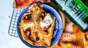 Cozy Up with Cinnamon Apple Crepes featuring a Sparkling Mountain Valley Twist