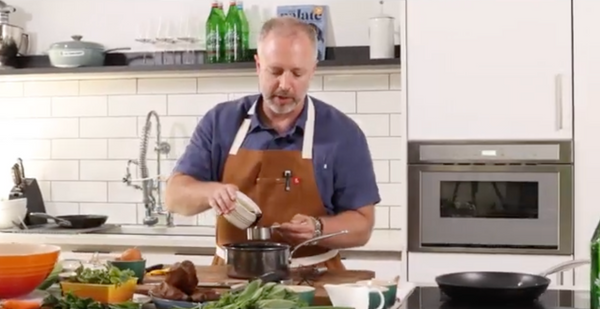 Culinary Ambassador William Dissen whips up a Sweet Potato & Scallion Pajeon feat. Mountain Valley