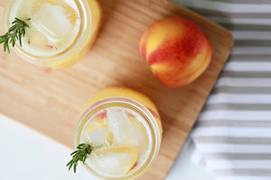 Sparkling Peach Rosemary Cocktail