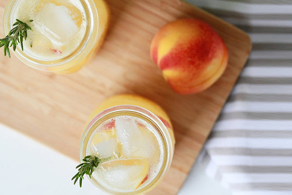 Sparkling Peach Rosemary Cocktail