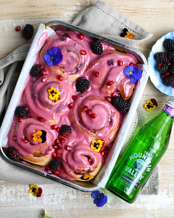 Dreamy Pomegranate Blackberry Rolls Feat. Mountain Valley Sparkling
