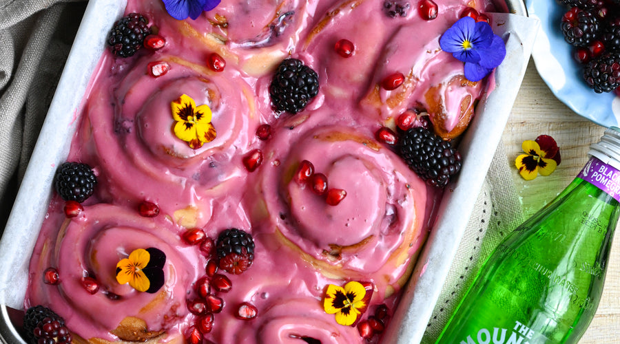 Dreamy Pomegranate Blackberry Rolls Feat. Mountain Valley Sparkling