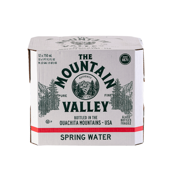 750 mL Glass Spring Water - 12 Pack – Mountain Valley Spring Water