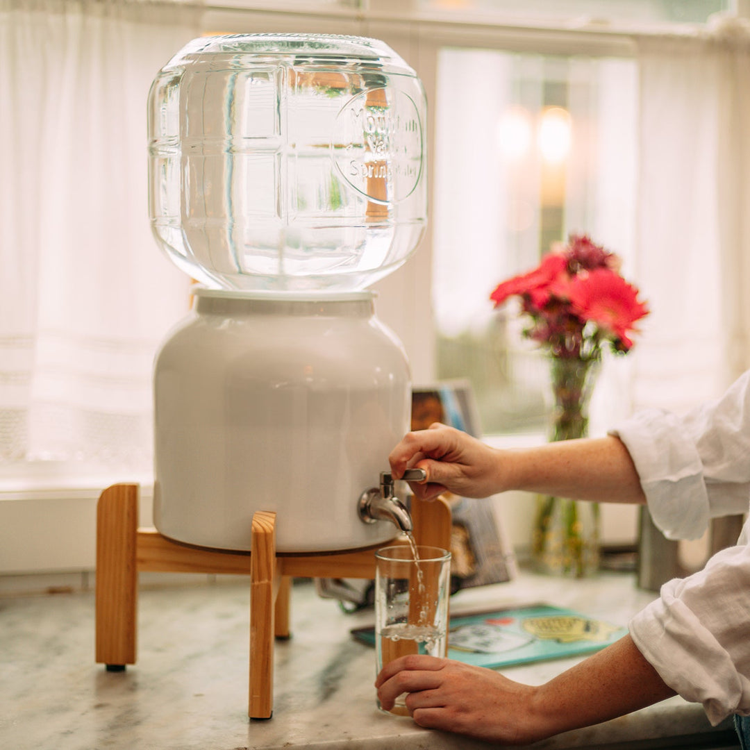 White Ceramic Water Dispenser – Mountain Valley Spring Water