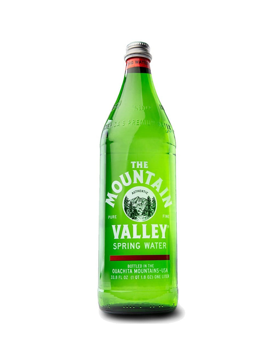 Mountain Valley 1 liter spring water in glass bottle from the live Mountain Valley product page